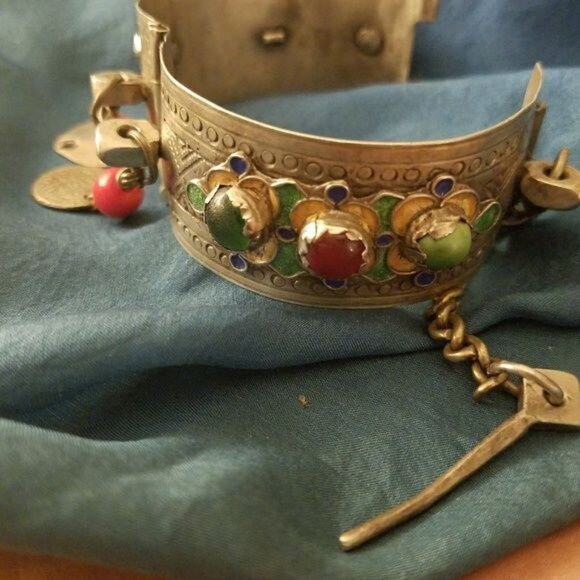 Antique 1800s Sterling Middle East Bracelet - Picture 6 of 8